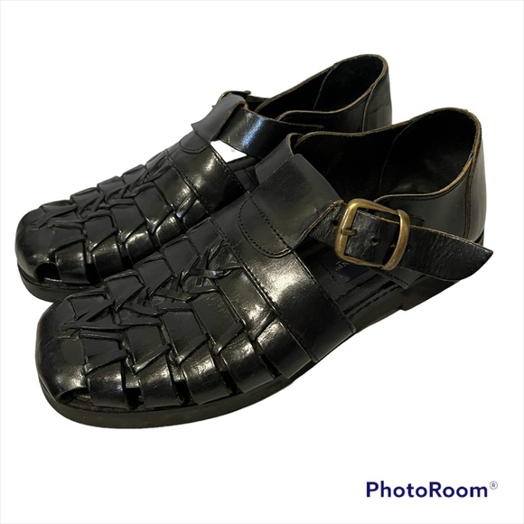 Georgio Brutini Other - Georgie Brutini Men's Black Leather Fisherman Casual Summer Vacation Sandals 8